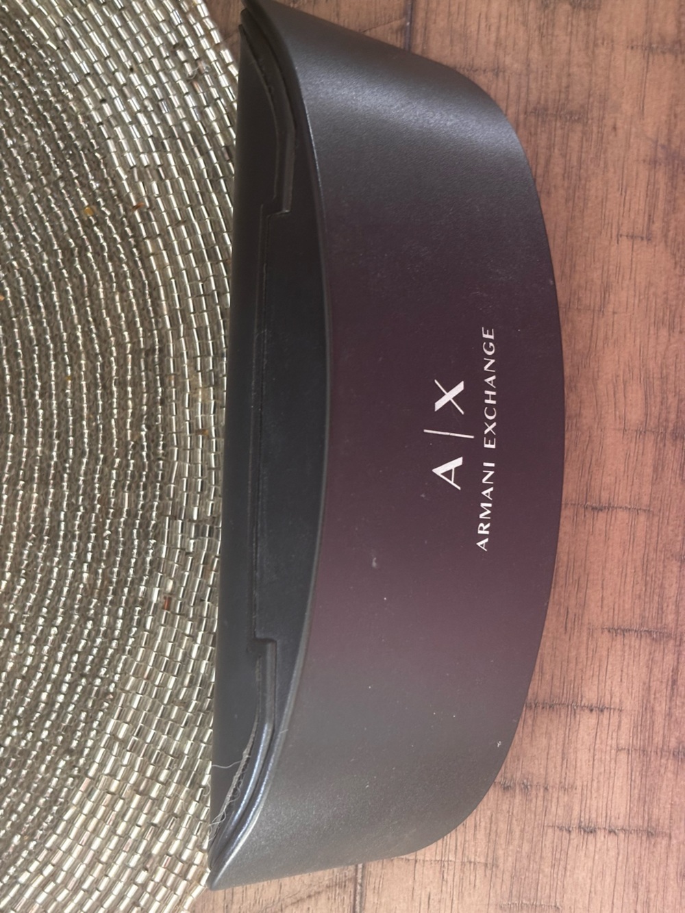 Armani Exchange Black Sunglasses Case with White Logo